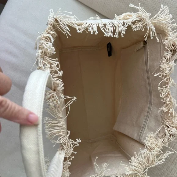 Fringed Canvas Tote Bag

16”w x 15”h x 8”d - Picture 2 of 4